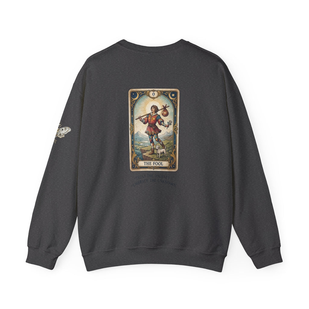 Tarot The Fool Crewneck Sweatshirt — 'Trust the Journey' Vintage Tarot Card Pullover