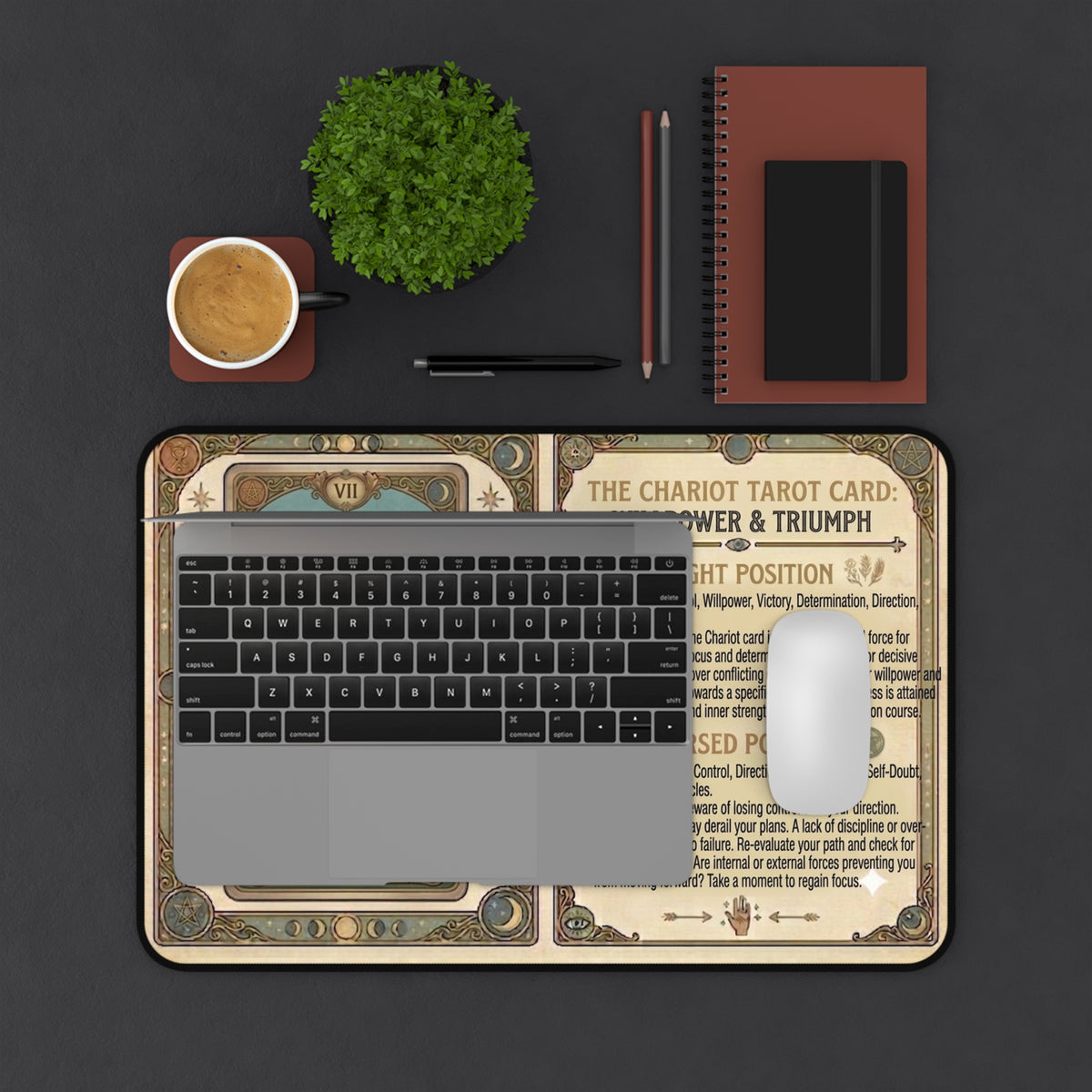 The Chariot Tarot Card desk mat mouse pad by Arcana Forge – product image 5 of 12