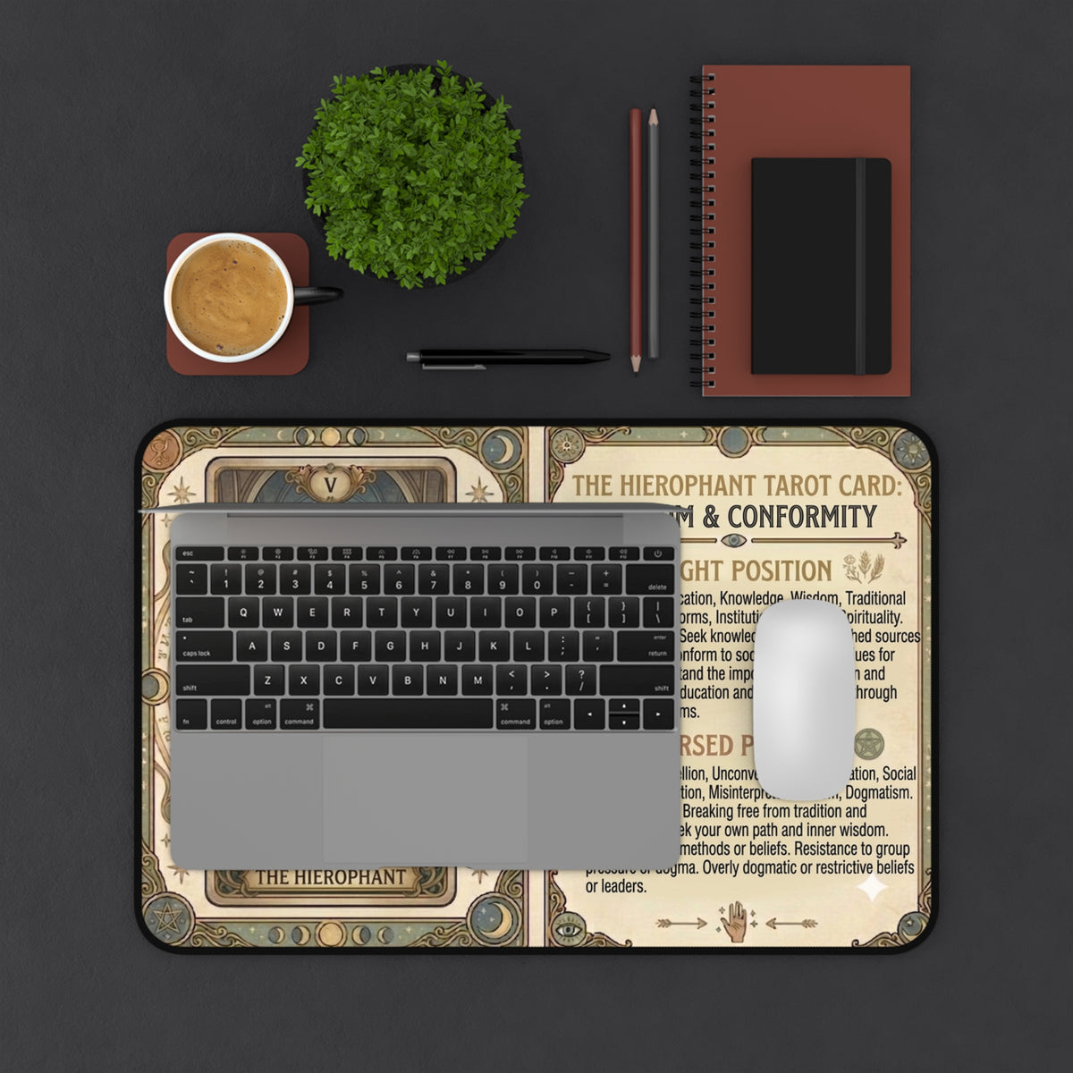 The Hierophant Tarot Card desk mat mouse pad by Arcana Forge – product image 5 of 12