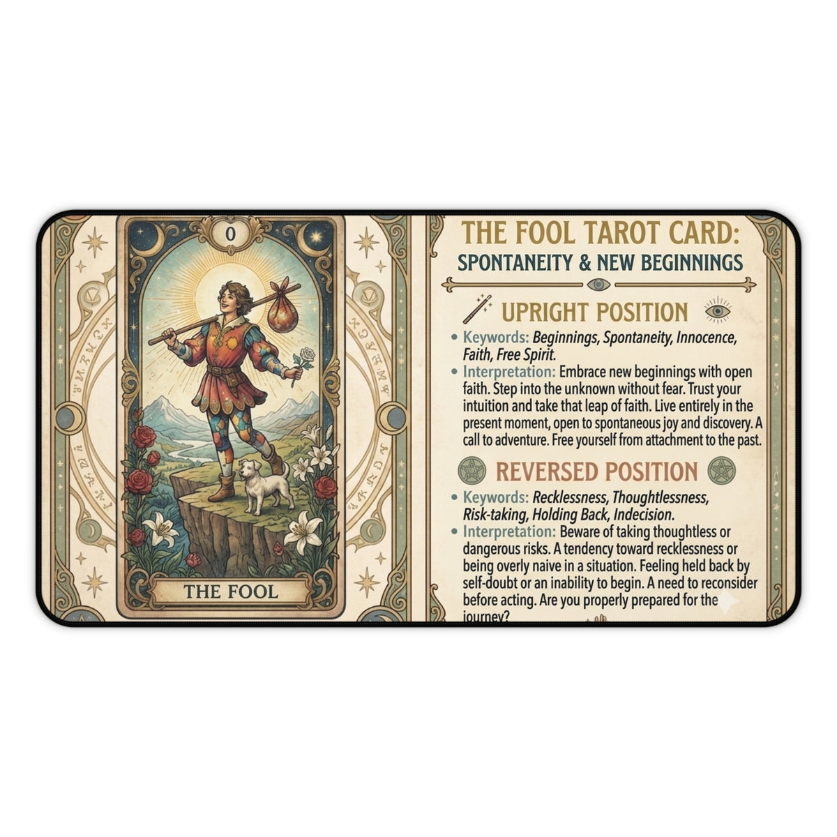 The Fool Tarot Card desk mat mouse pad by Arcana Forge – product image 2 of 12