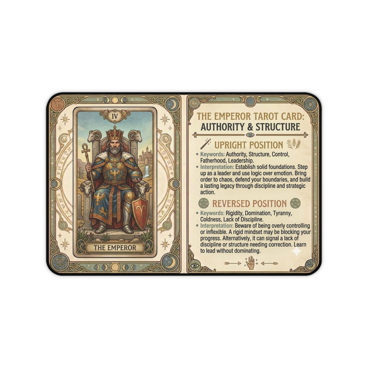 The Emperor Tarot Card desk mat mouse pad by Arcana Forge – product image 1 of 12