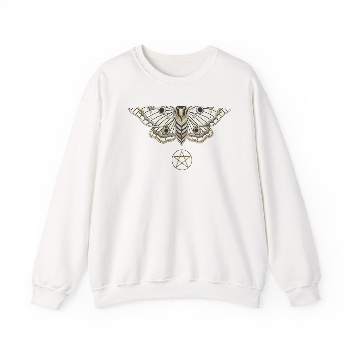 Moth Pentagram Sweatshirt — Mystic Moon Moth Graphic Crewneck