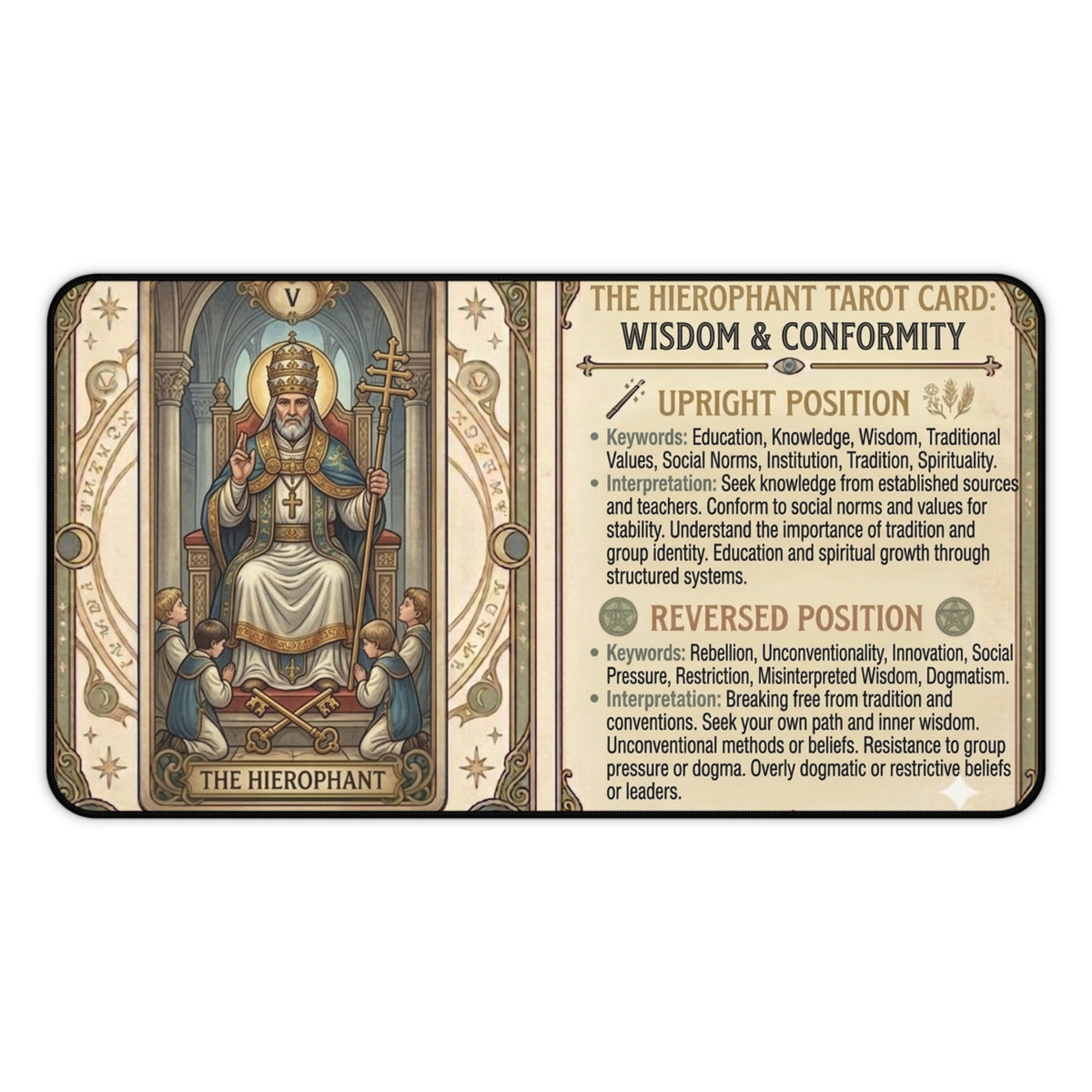 The Hierophant Tarot Card desk mat mouse pad by Arcana Forge – product image 2 of 12