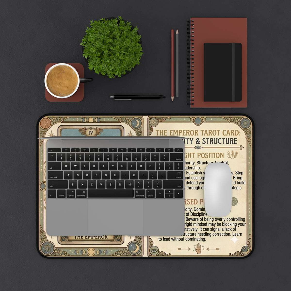 The Emperor Tarot Card desk mat mouse pad by Arcana Forge – product image 5 of 12