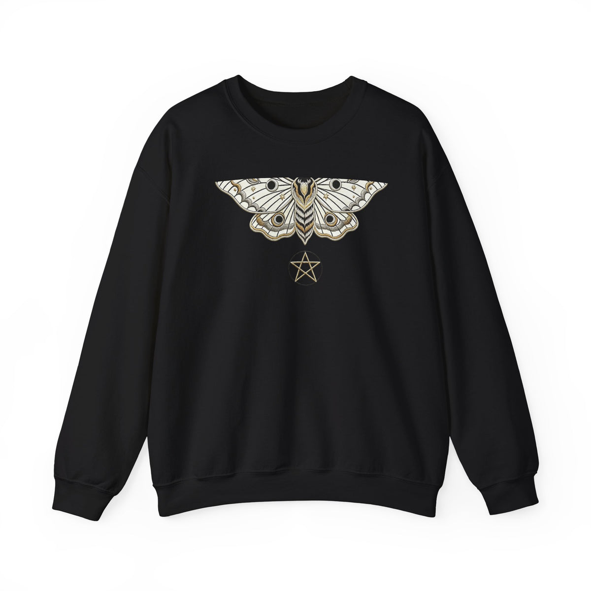 Moth Pentagram Sweatshirt — Mystic Moon Moth Graphic Crewneck