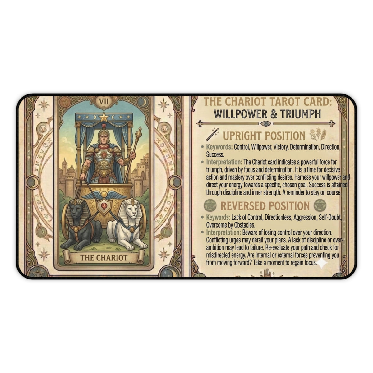 The Chariot Tarot Card desk mat mouse pad by Arcana Forge – product image 2 of 12