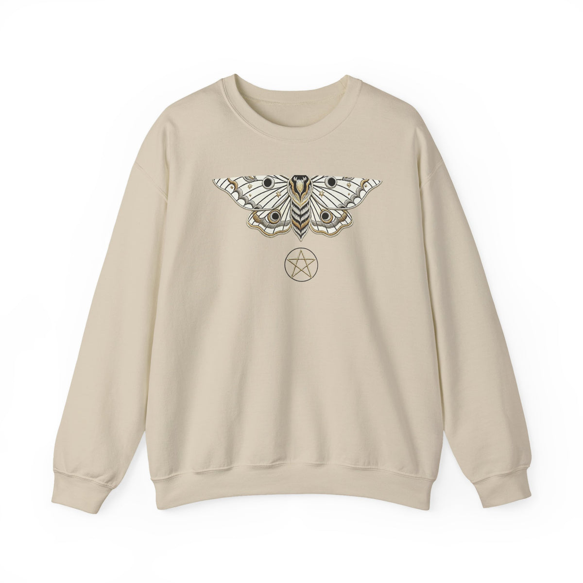 Moth Pentagram Sweatshirt — Mystic Moon Moth Graphic Crewneck