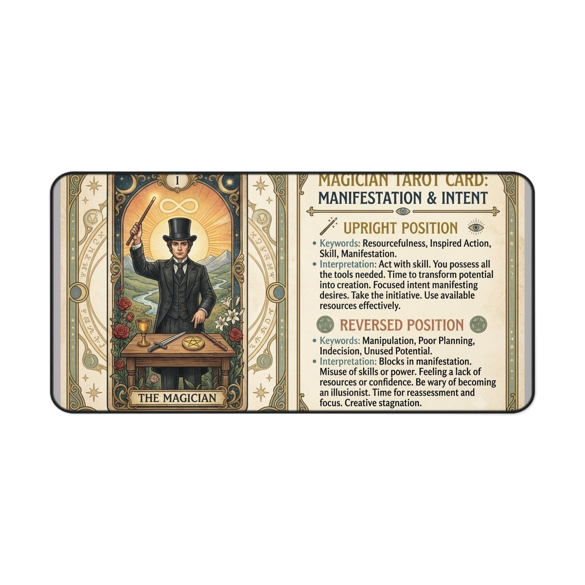 The Magician Tarot Card desk mat mouse pad by Arcana Forge – product image 3 of 12