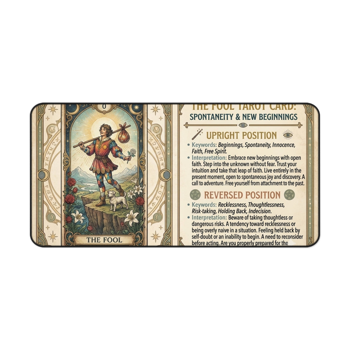The Fool Tarot Card desk mat mouse pad by Arcana Forge – product image 3 of 12