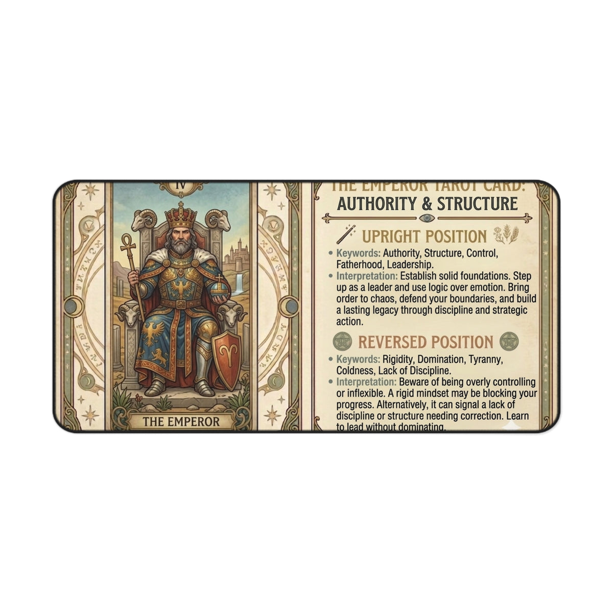 The Emperor Tarot Card desk mat mouse pad by Arcana Forge – product image 3 of 12
