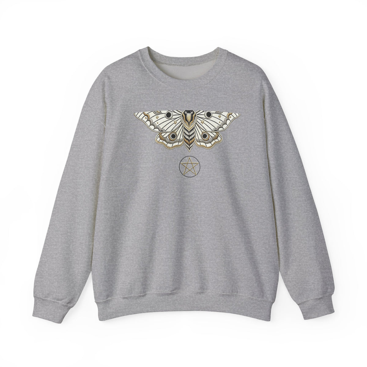 Moth Pentagram Sweatshirt — Mystic Moon Moth Graphic Crewneck