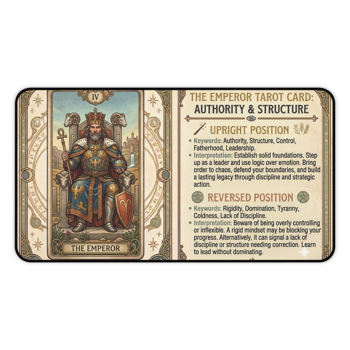 The Emperor Tarot Card desk mat mouse pad by Arcana Forge – product image 2 of 12