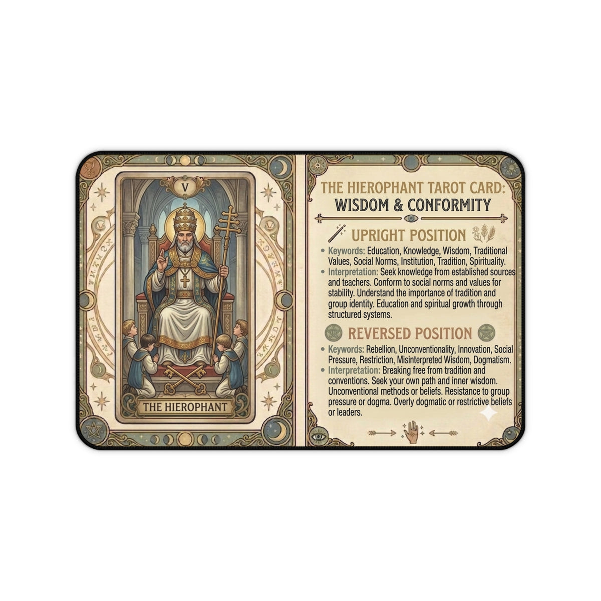 The Hierophant Tarot Card desk mat mouse pad by Arcana Forge – product image 1 of 12