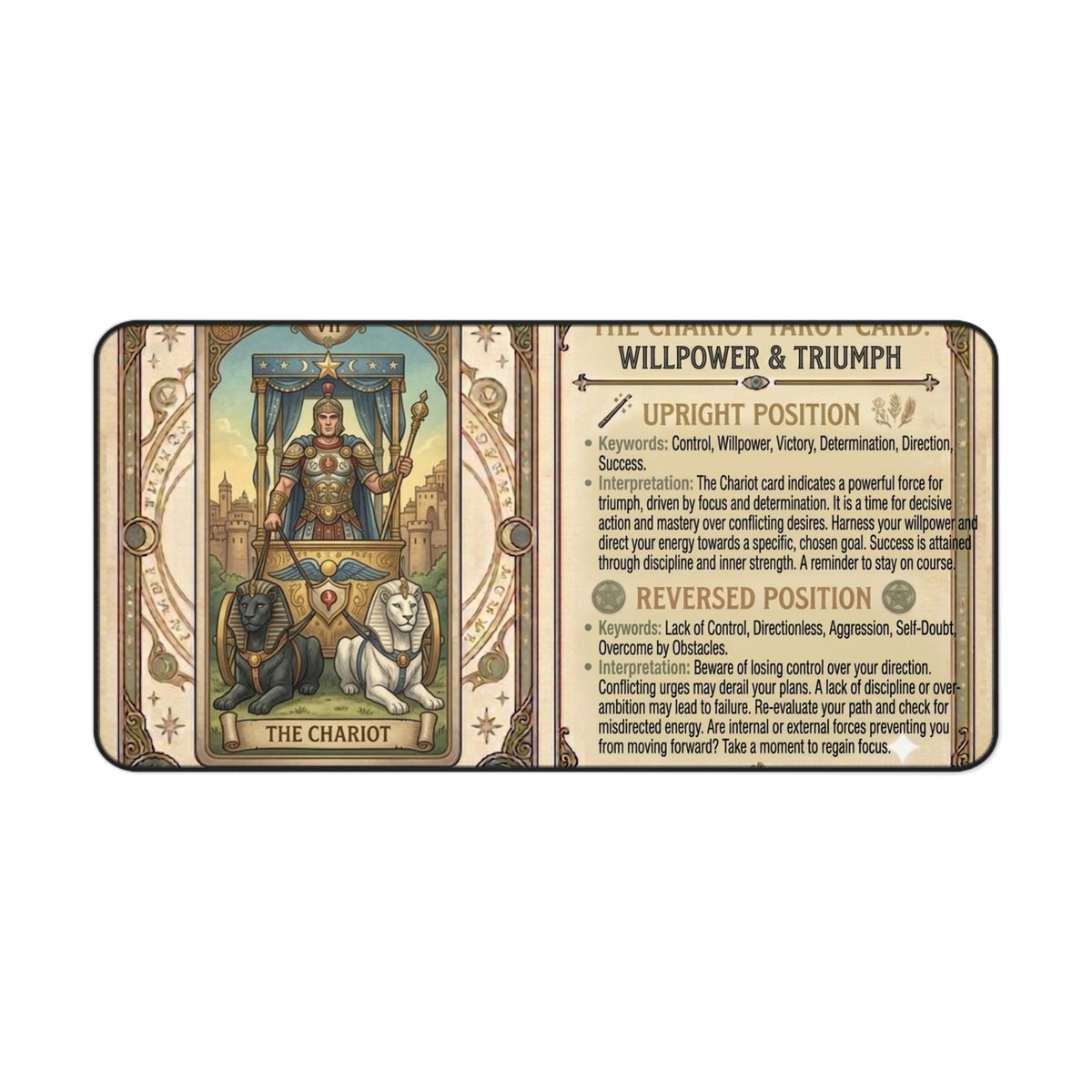 The Chariot Tarot Card desk mat mouse pad by Arcana Forge – product image 3 of 12