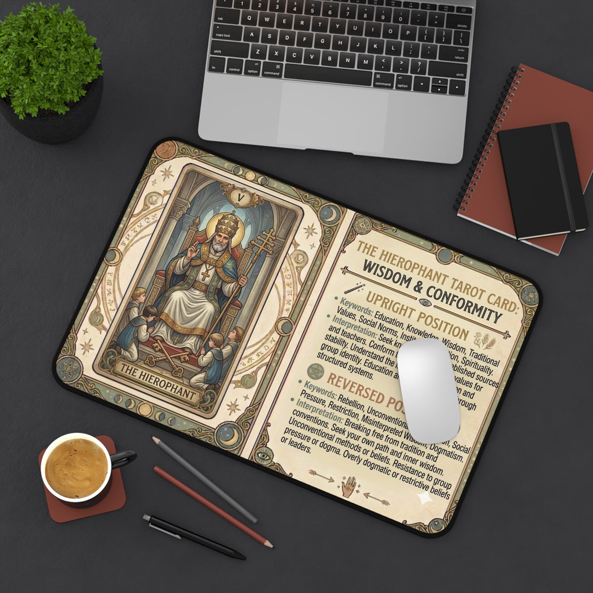 The Hierophant Tarot Card desk mat mouse pad by Arcana Forge – product image 6 of 12