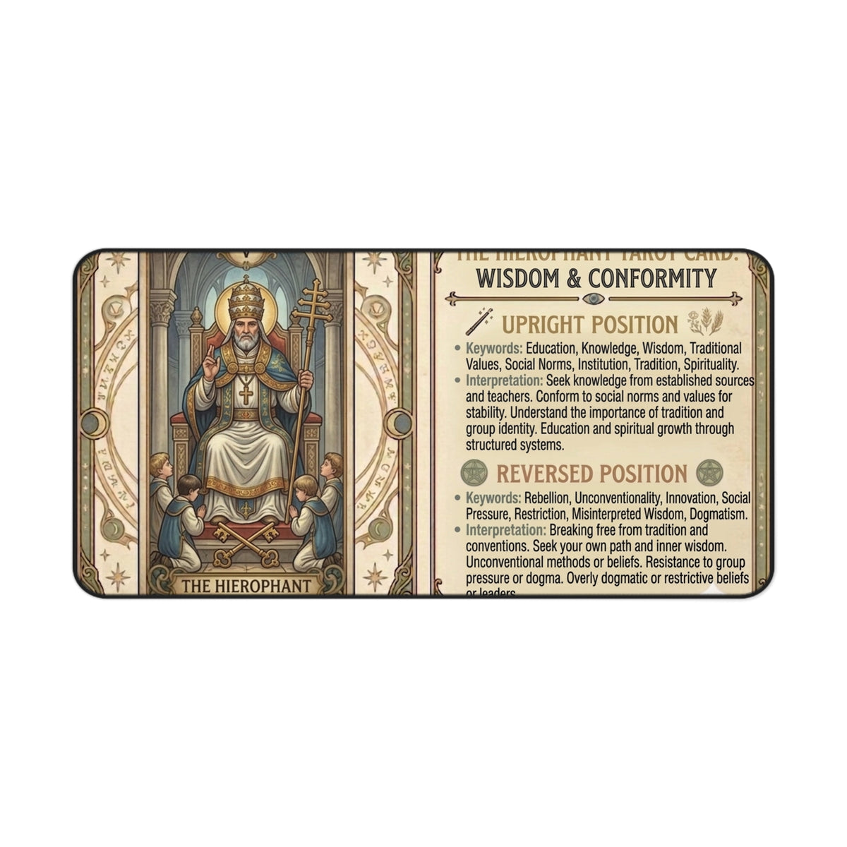 The Hierophant Tarot Card desk mat mouse pad by Arcana Forge – product image 3 of 12