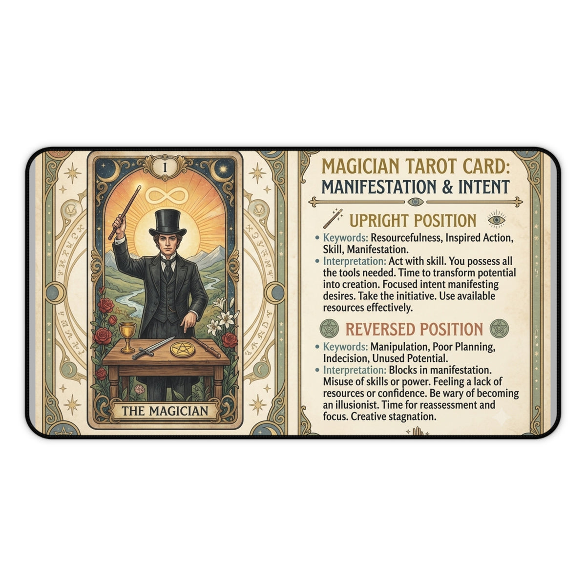 The Magician Tarot Card desk mat mouse pad by Arcana Forge – product image 2 of 12