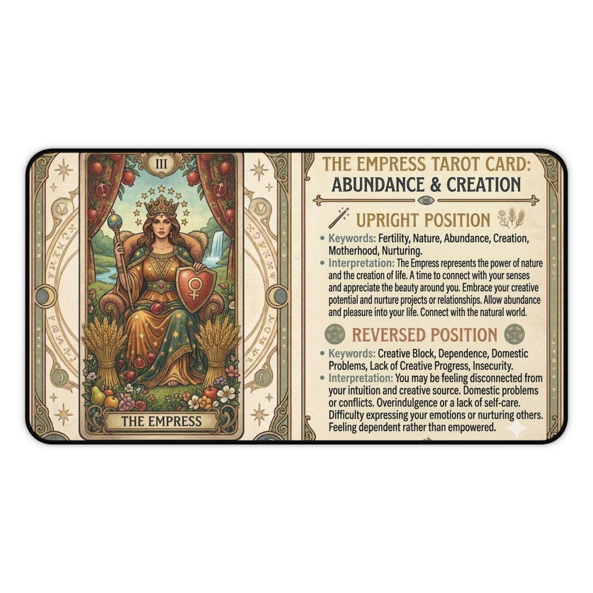 The Empress Tarot Card desk mat mouse pad by Arcana Forge – product image 2 of 12