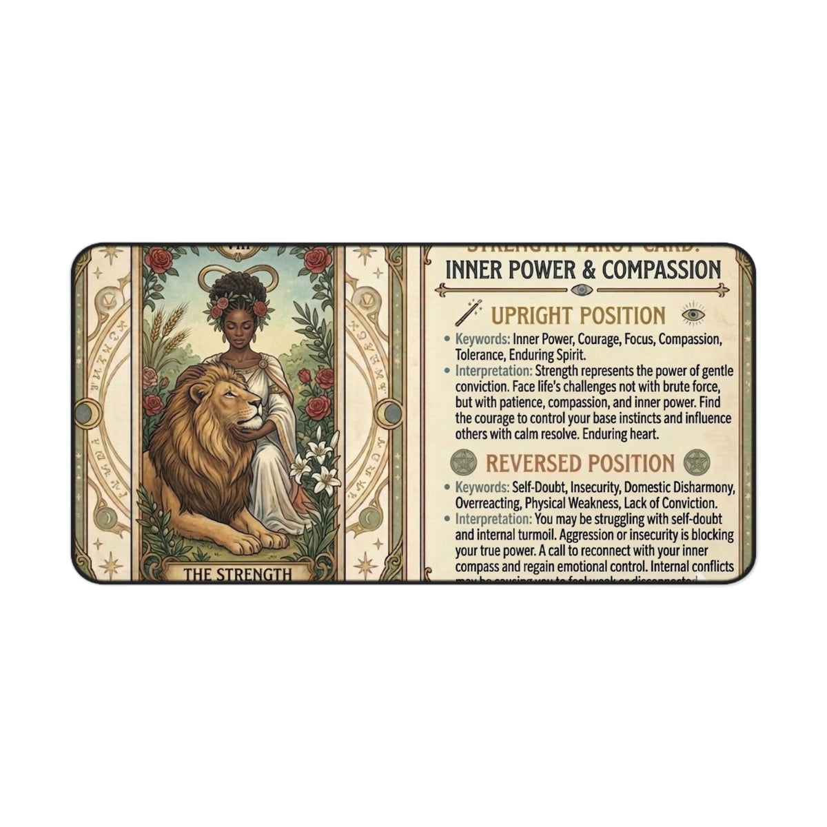 The Strength Tarot Card desk mat mouse pad by Arcana Forge – product image 3 of 12
