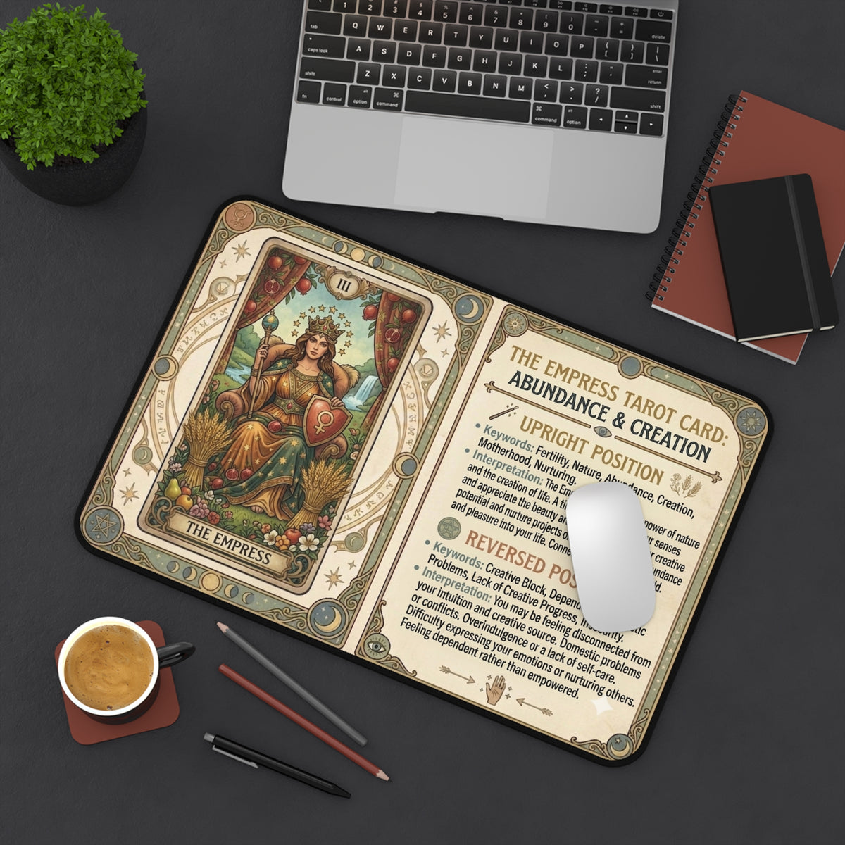 The Empress Tarot Card desk mat mouse pad by Arcana Forge – product image 6 of 12