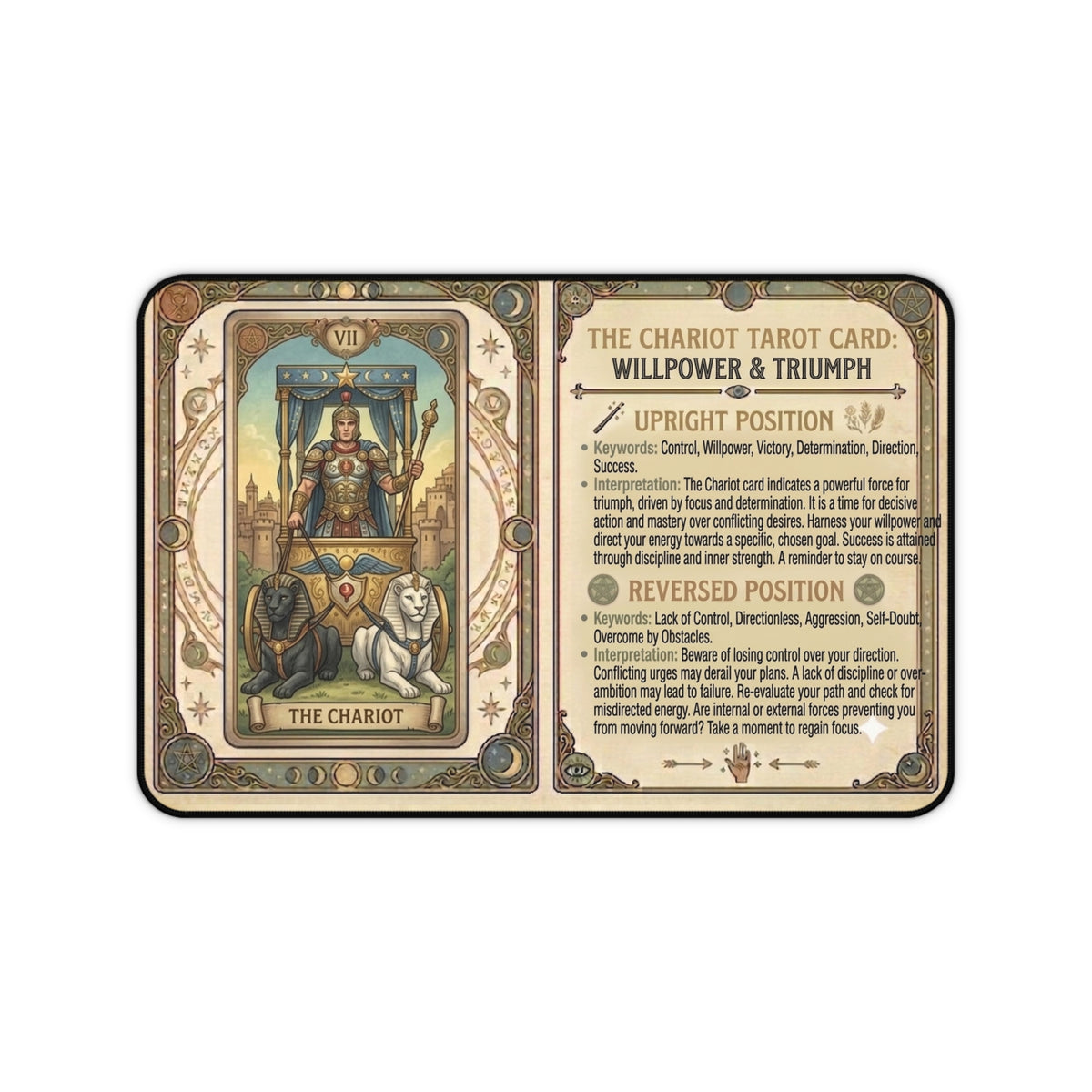 The Chariot Tarot Card desk mat mouse pad by Arcana Forge – product image 1 of 12