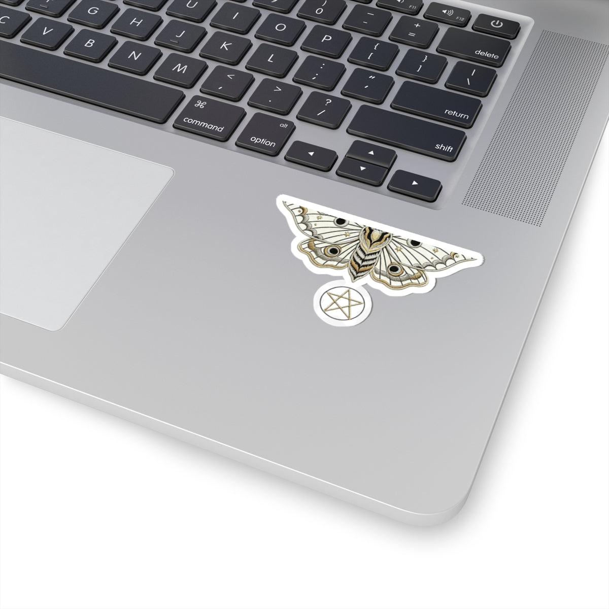 Mystic Moon Moth Kiss-Cut Sticker Pack — Gold Pentagram Laptop Decal