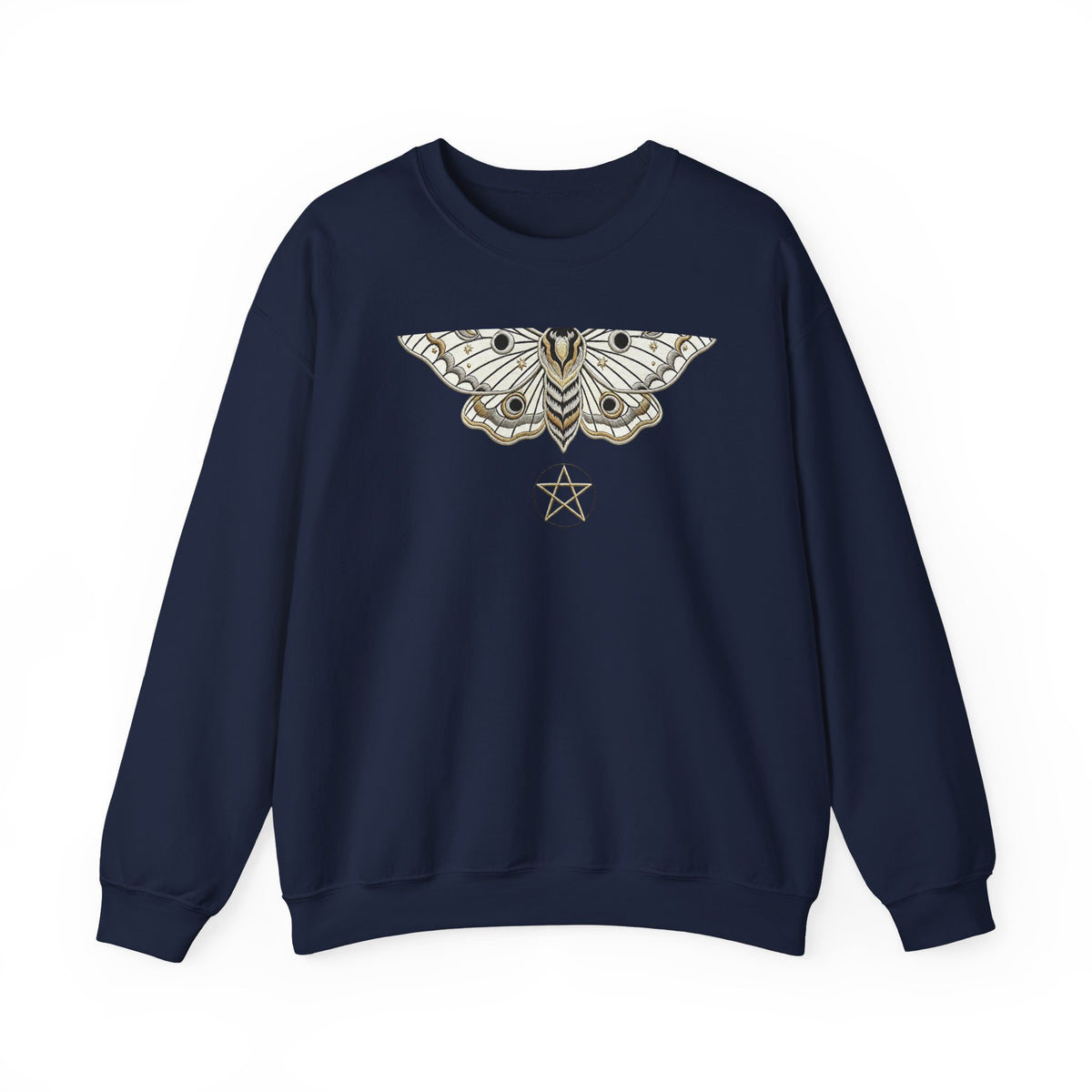Moth Pentagram Sweatshirt — Mystic Moon Moth Graphic Crewneck