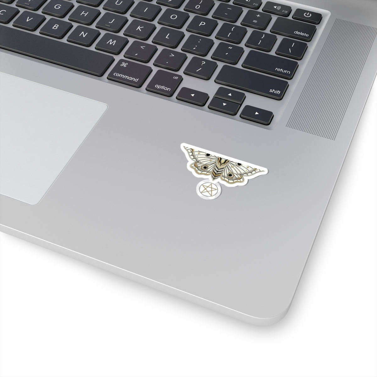 Mystic Moon Moth Kiss-Cut Sticker Pack — Gold Pentagram Laptop Decal