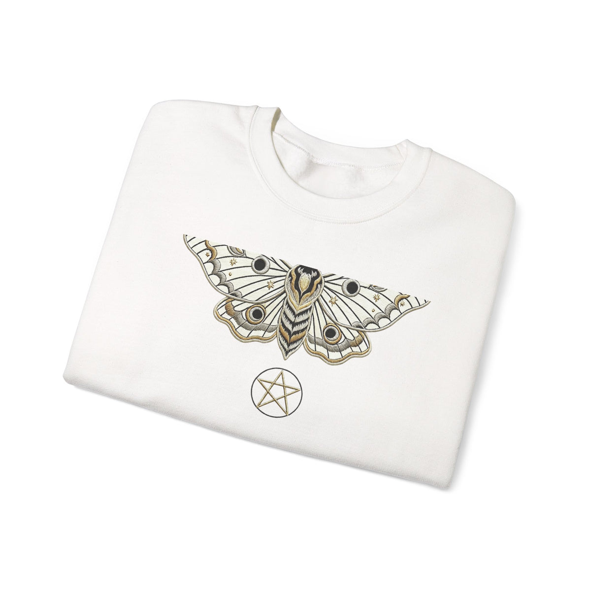 Moth Pentagram Sweatshirt — Mystic Moon Moth Graphic Crewneck