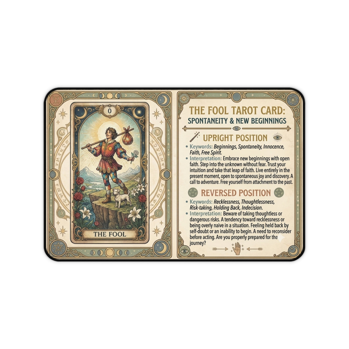 The Fool Tarot Card desk mat mouse pad by Arcana Forge – product image 1 of 12