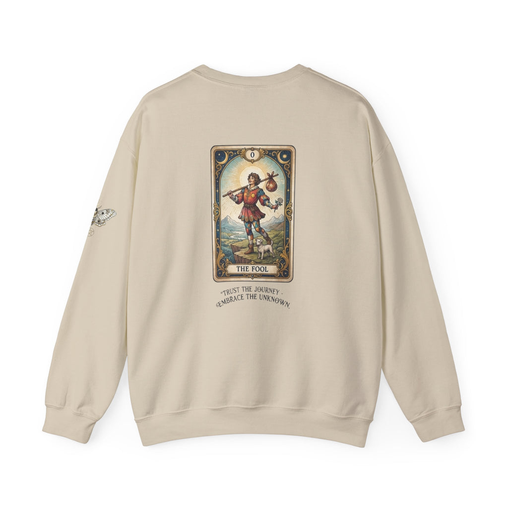 Tarot The Fool Crewneck Sweatshirt — 'Trust the Journey' Vintage Tarot Card Pullover