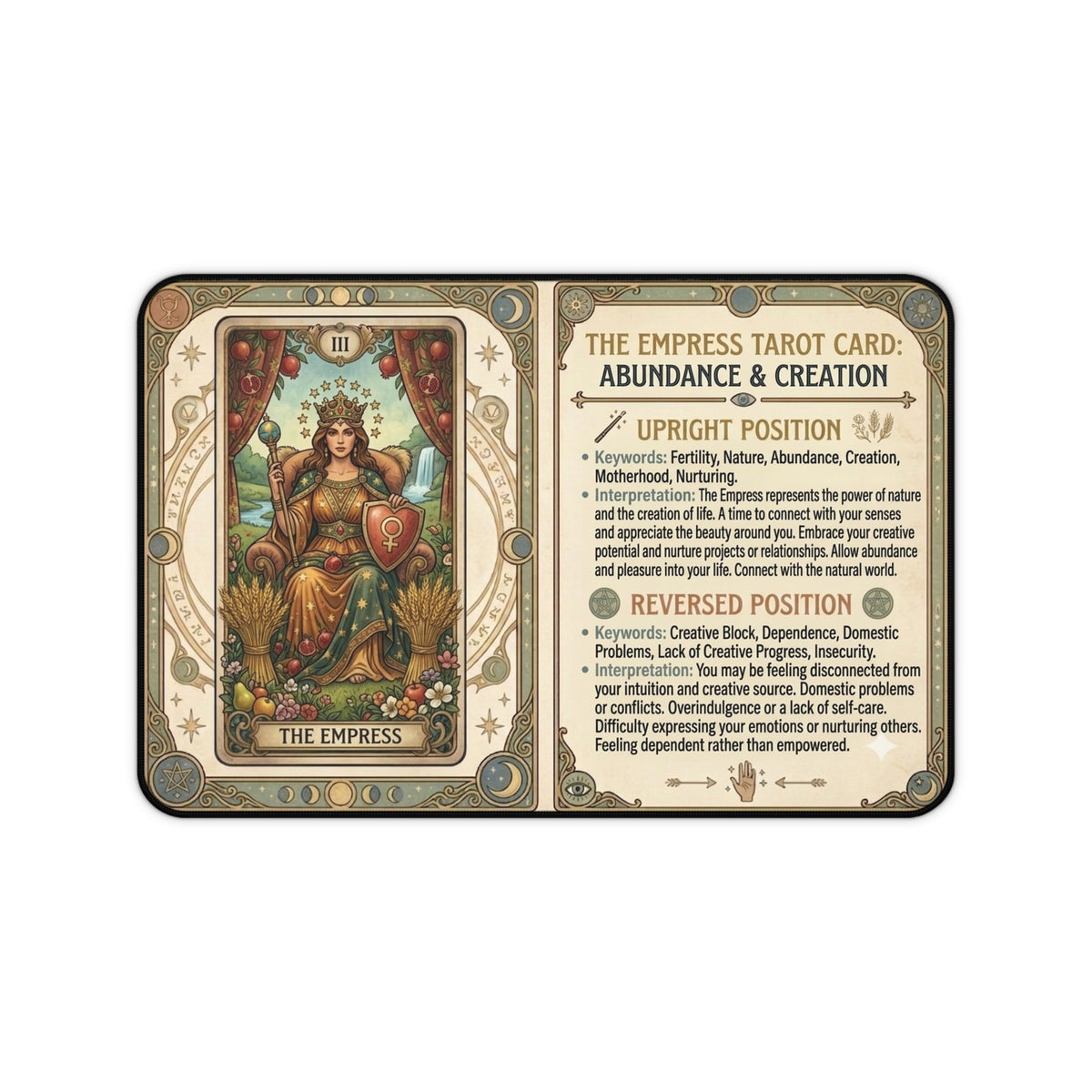 The Empress Tarot Card desk mat mouse pad by Arcana Forge – product image 1 of 12